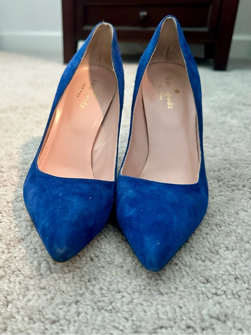 kate spade Cobalt Blue Suede Pointed Toe Pumps